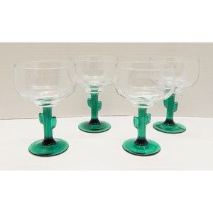 Libbey Lifestyles Cactus Stemmed Margarita Glasses Set of 4